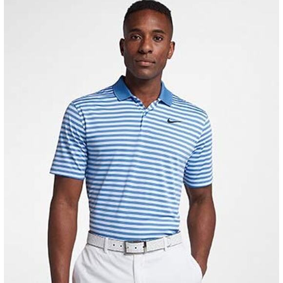 Nike Other - Nike Golf Dri-Fit Polo Classic Blue Stripe Men's XL
